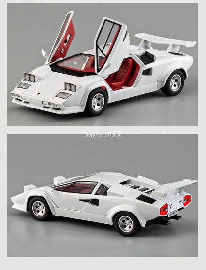 1:24 Lambor Countach LP500S Models Cars Toy Alloy Diecast Doors Opened Supercar with Pull Back Miniature Vehicle Kids Best Gifts