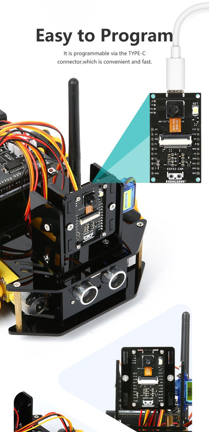 ESP32 Smart Robot Car Kit Carro de Controle Remoto para Projeto de Programação Arduino Kit de Codificação Científica de Educação STEM