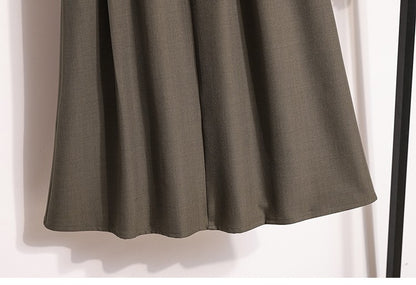 2025 Plus Size Skirts for Women Autumn Elegant Solid Women's Wrap Umbrella Skirts Korean High Waisted Suit Pleated Skirt