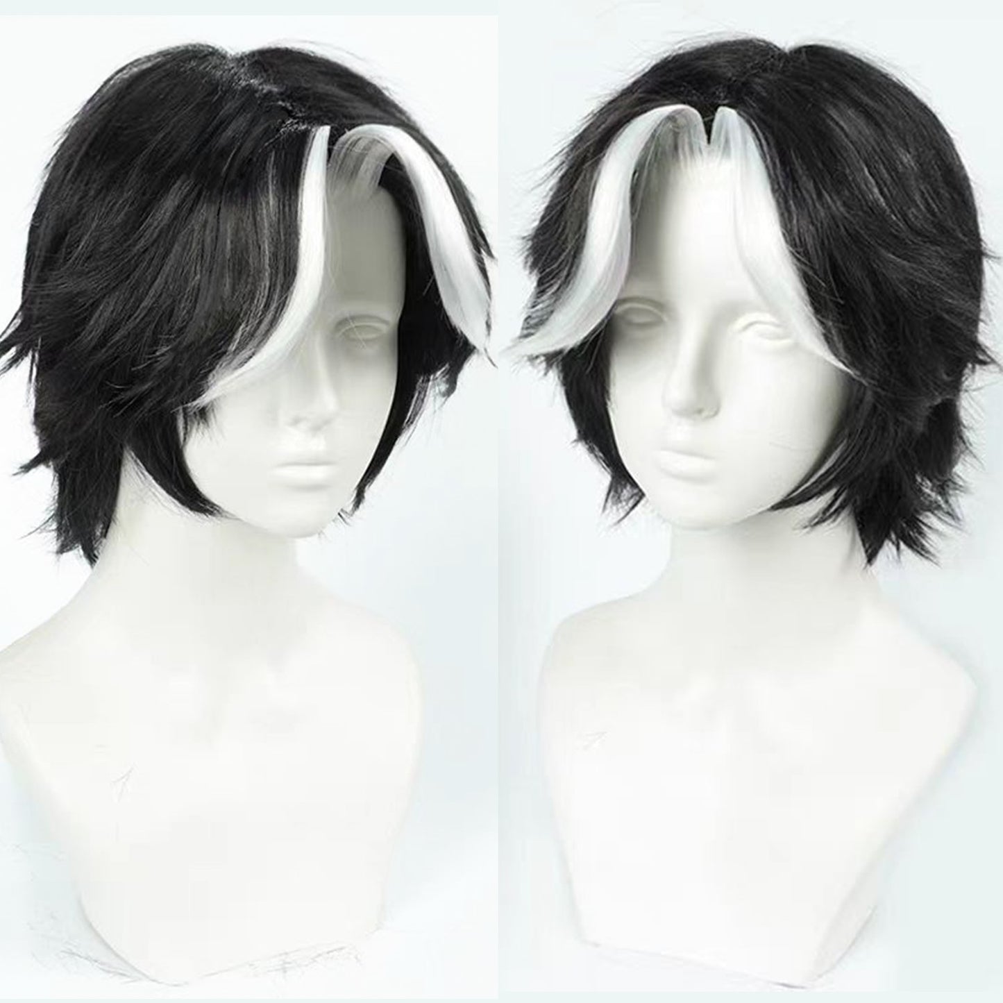 30cm Branco Destaques Curta Peruca Cosplay Curta Prata Homens Mulheres Cabelo Anime Perucas Sintéticas Resistentes ao Calor