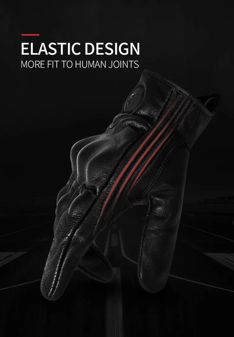 Luvas de Motocicleta Masculinas Femininas de Couro de Carbono para Ciclismo Inverno Motoqueiro Motocross ATV