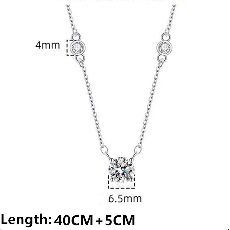 Andara 925 Sterling Silver Necklace Four Claw Zircon Pendant Women'S Elegant Necklace Exquisite Anniversary Party Wedding Gift
