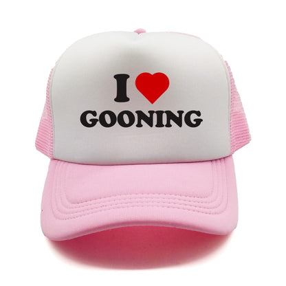 Funny I Love Gooning Baseball Caps Cool Summer Men Mesh Net Hat Humor Trucker Cap Unisex Outdoor Mesh Net Caps MZ-080
