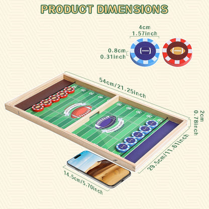 AIUAZA Rugby Fast Classic Slingshot Puck Game Wooden Air Hockey Board Games for Family Game Night or Friends Party,Table Games