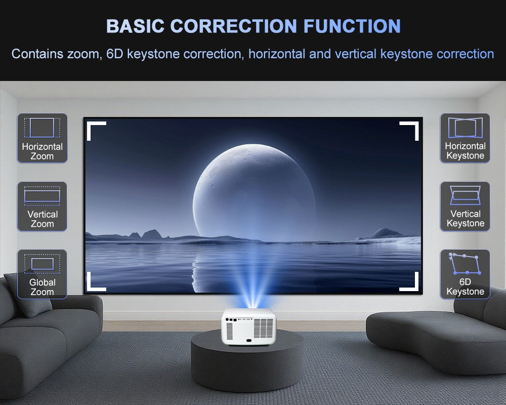 Projetor Flixtone 4000 Ansi Full HD 4k D10S 3G 128G Beam Projetores Home Theater Vídeo Android 15 Samrt TV Beamer para Filmes