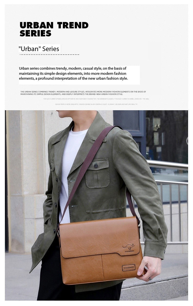 Business Shoulder Bag For IPAD PU Leather Business Handbag Men Messenger Bag Large Side Sling Bag Fashion Man Crossbody Bag