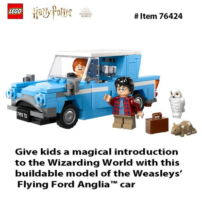 LEGO 76424 Harry Potter Voe Com o Ford Anglia, Carro Montável de Brinquedo com 2 Minifiguras, Carro Harry Potter, Presente para Meninos e Meninas a partir de 7 Anos