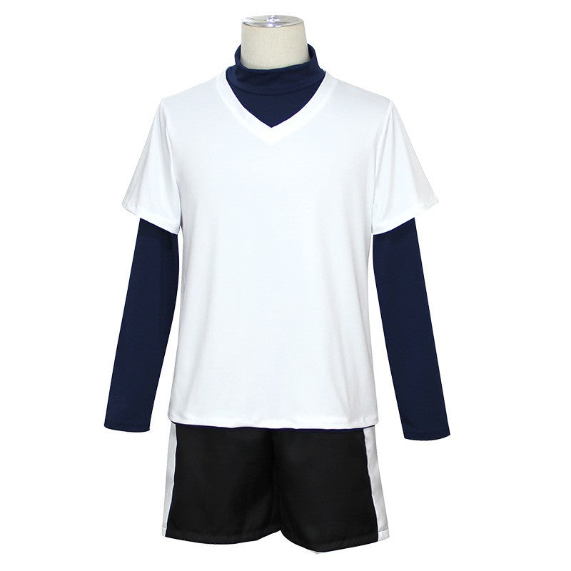 ?Wetrose?In Stock Killua Zoldyck Cosplay Costume Hunter × X Hantaa Kirua Zaoldyeck T Shirt Full Set Wig Halloween Xmas New
