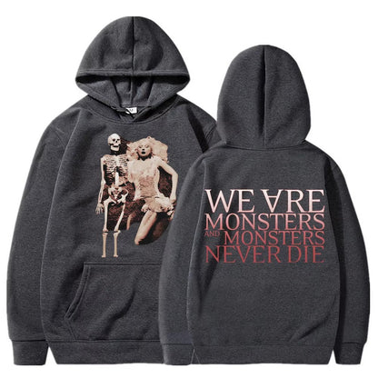 Lady Gaga The Mayhem Ball Tour Retro Print hoodie Gothic Hip-hop trendy autumn/winter men's hoodie