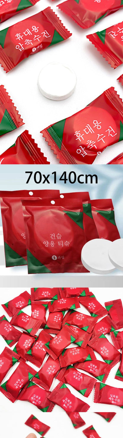 Travel Disposable Compression Towel Large Cleansing Bath Towel Makeup Remover Portable Hotel Candy Pack Non-woven Face Towel