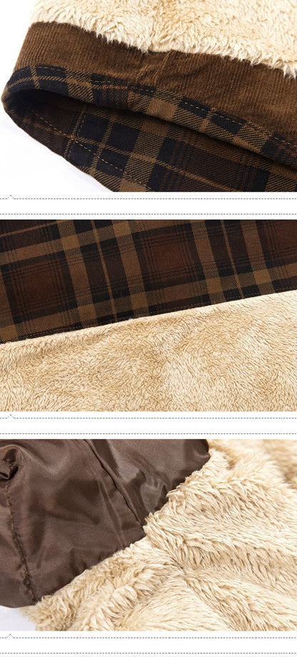 Brand Shirt Men Casual Shirts Wool Fleece Thick Warm Shirts for Men Handwork Plaid Shirt Men Camisa Denim Hombre Size M-4XL