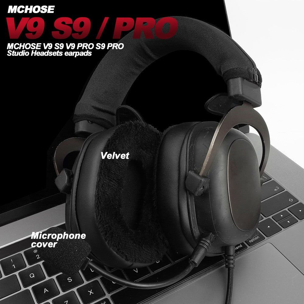 Replacement Foam Ear Pads for MCHOSE V9 S9 PRO,V9 PRO S9 PRO mchose x9 Headphones  memory foam Earpads Protein Leather