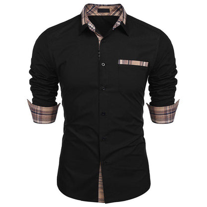 Men's shirt long-sleeved shirt business office clothing department buckle shirt loose style super large size XS-6XL soft fabric