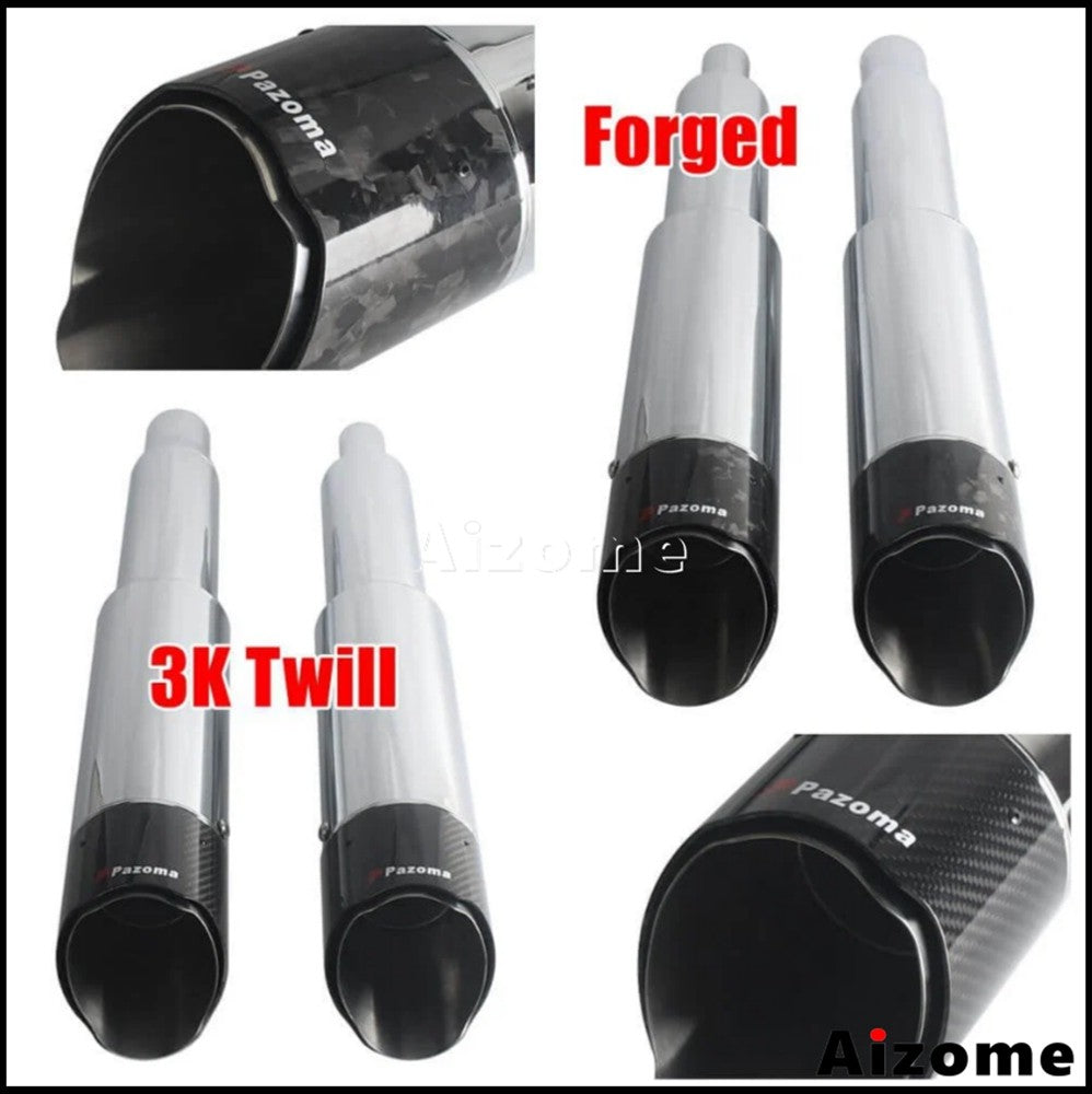 Motorcycle 4.5Inch Slash?Cut Exhaust Muffler Carbon Fiber For Harley M8 Touring Electra Street Glide Road King Road Glide 17-26