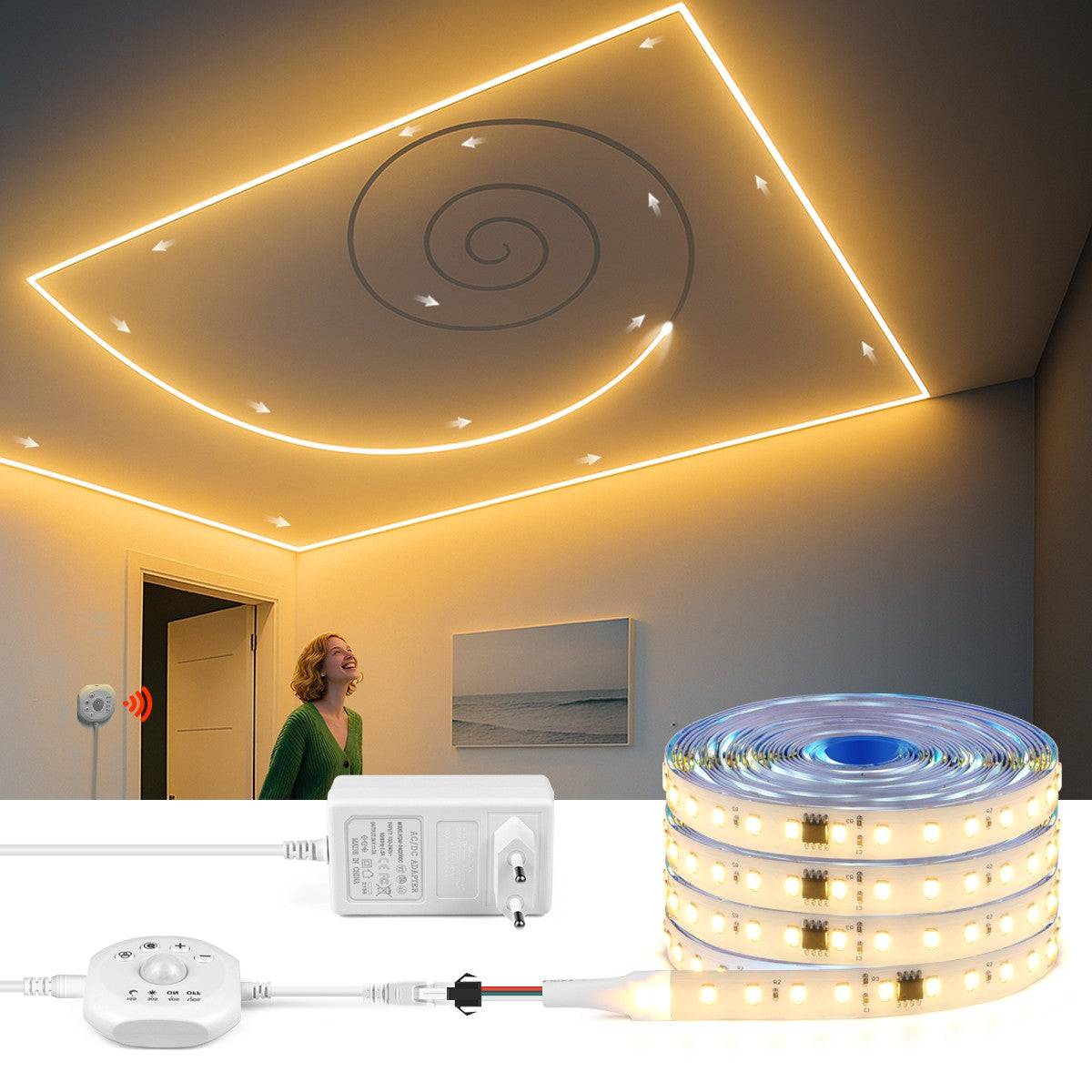 WS2811 Horse Race Chase LED Strip Light Motion Sensor Fairy Night Lamp For Bedroom Room Ceiling Christmas Decoration Lighting