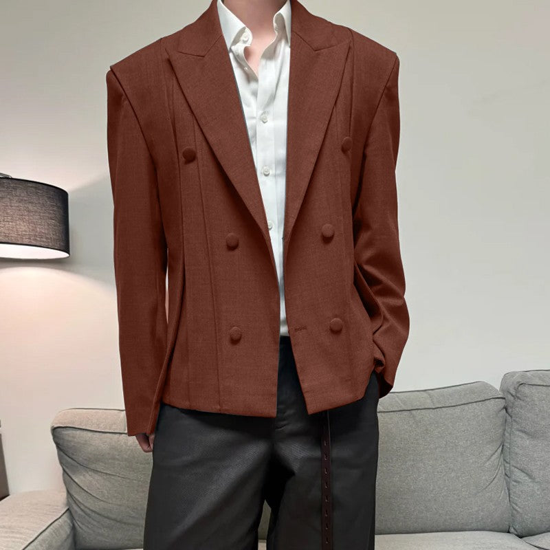INCERUN Men Blazer Solid Color Lapel Long Sleeve Button Male Suit Streetwear Elegant 2025 Fashion Casual Thin Coats Men Blazer