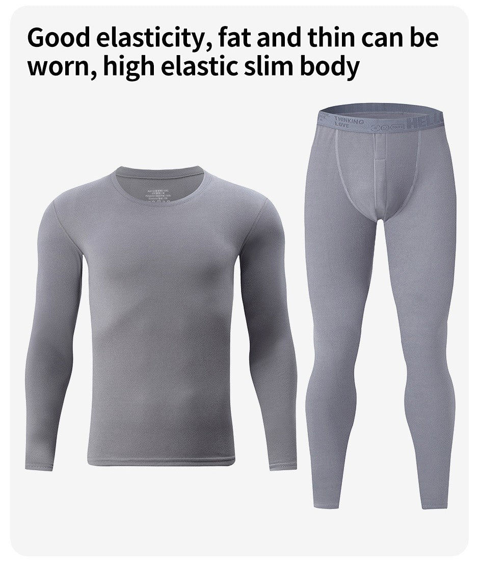 4-Piece /2-Piece Men's Long-sleeved Trousers In Autumn And Winter Thermal Underwear Casual Joker Sports Fitness Solid Color Suit