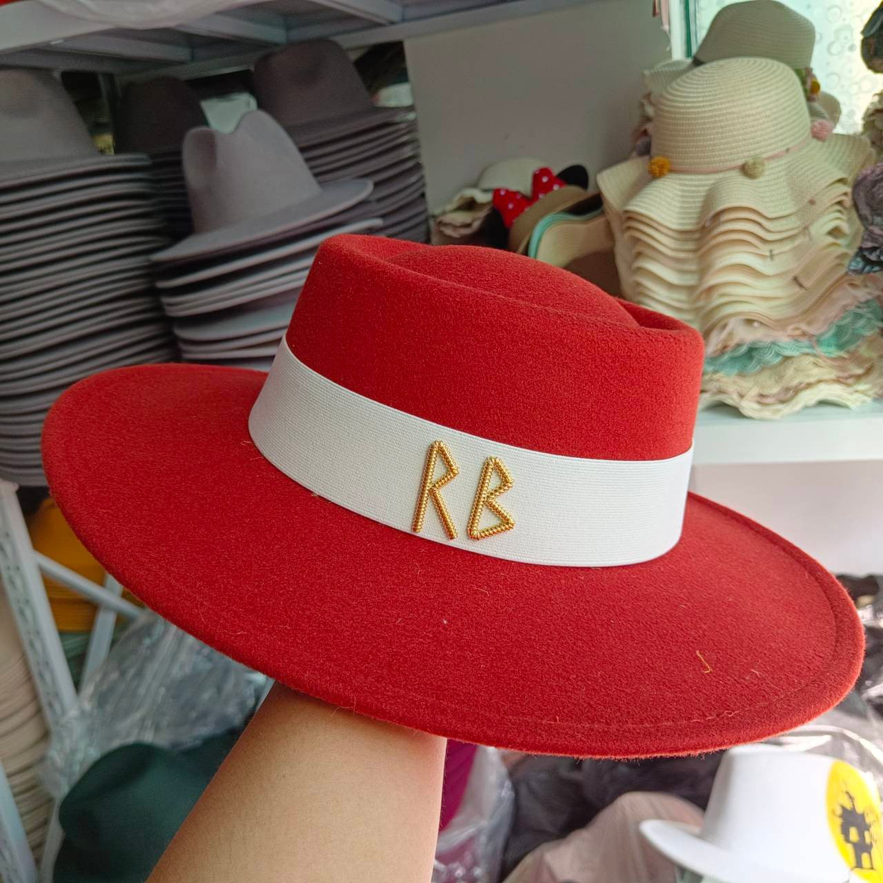 Fedora Chapéu de Copa Reta Chapéu de Outono/Inverno Chapéu RB Britânico Francês Chapéu de Copa Reta Chapéu Punk Jazz Chapéu de Aba Larga Gorras ??