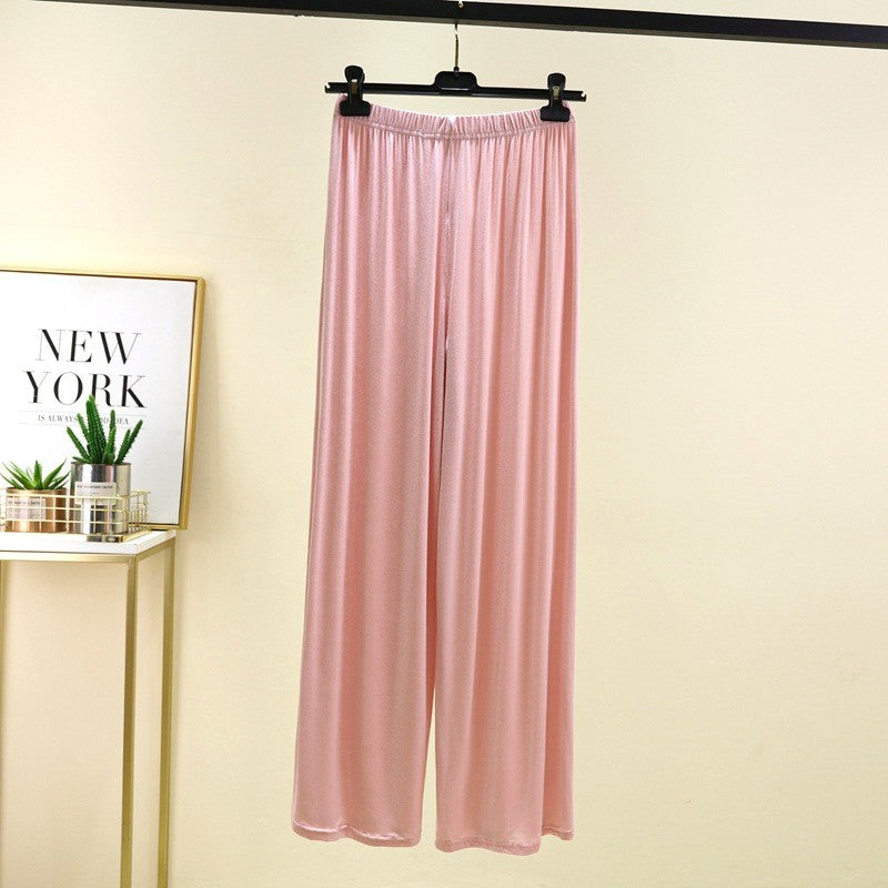 Plus size L to 6XL U-Neck Women's wide leg pants high waist Loose Long pant solid color Casual drapped trousers all match