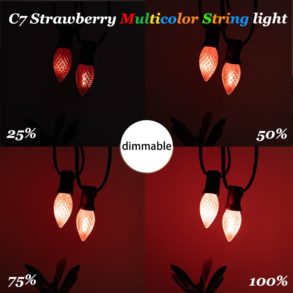C7 Multicolor Garland Led String Lights 110V 220V E12 0.6W Waterproof Plastics Anti-Drop Festoon New Year's Brithday Light Chain