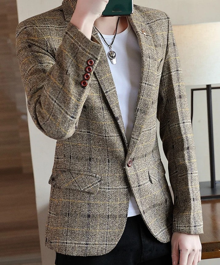 Men's Slim Fit Business Casual Shirt 2025 Korean Fashion Handsome All Seasons Polyester Boutique Style