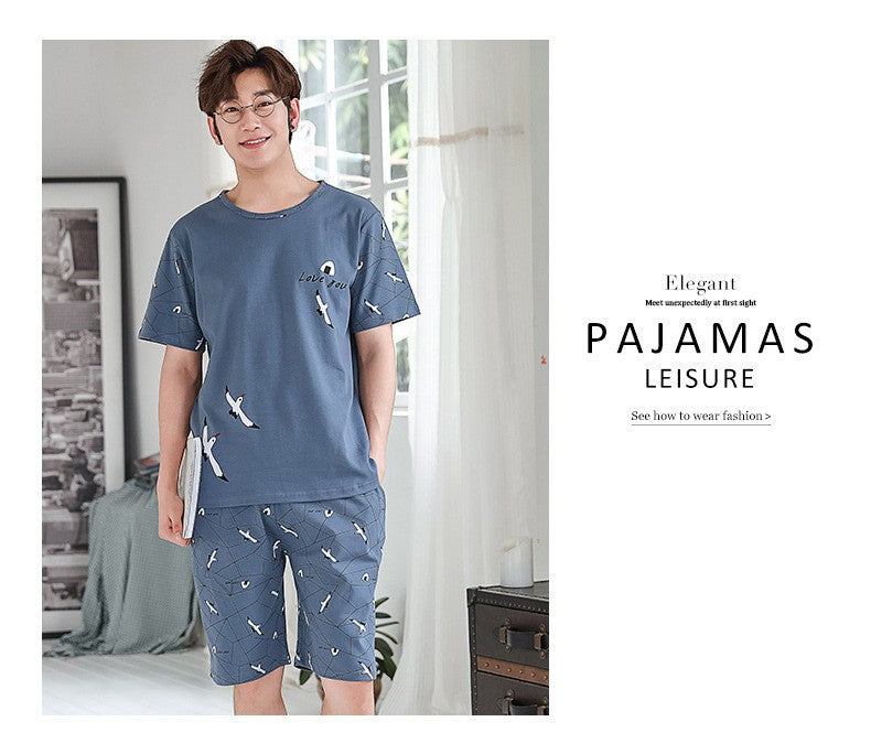 2 Piece Set Sleepwear Men Large Size Youth Pajamas Striped Bear Home Wear Man Nightwear Loungewear Comforts Breathable Casual