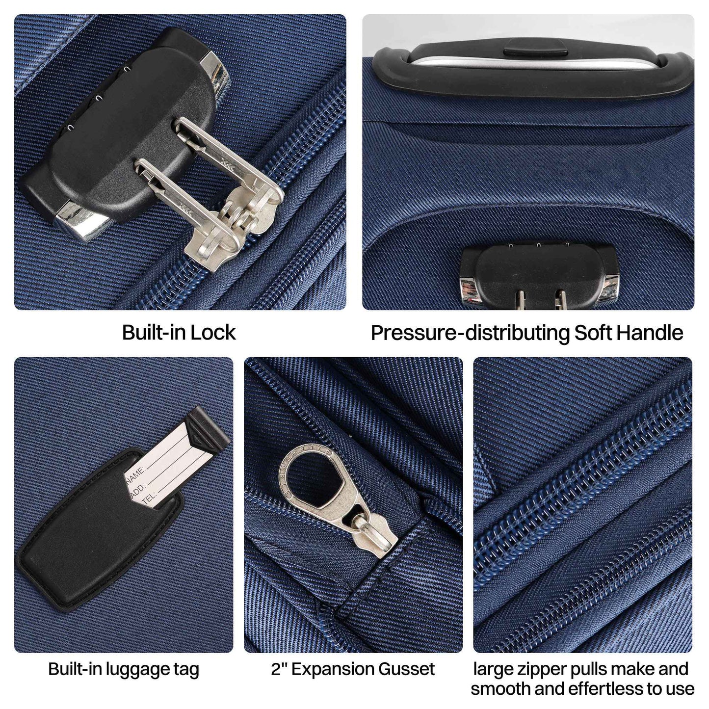 Expandable Luggage Set 2 Piece Softshell Suitcase 20inch Carry-on Luggage & 28inch Checked Luggage for Travel or Business