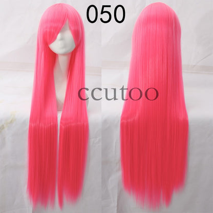 ccutoo 100cm Peruca de Cosplay Reta Sintética de Cabelo Longo de Alta Temperatura 82 Cores Disponíveis