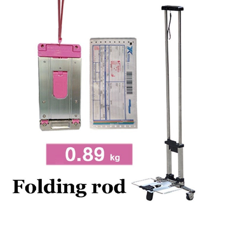 Full folding trolley stainless steel luggage car go to school Trolley bag travel carry suitcase shopping carts Phone holder