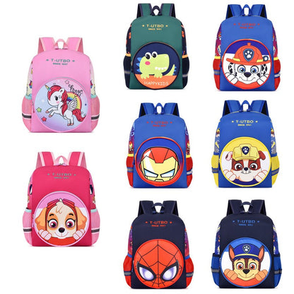 Mochila escolar de jardim de infância para meninos, desenho animado fofo de dinossauro, para estudantes, bebês de 2 a 5 anos, mochila de menina, mochila Homem-Aranha