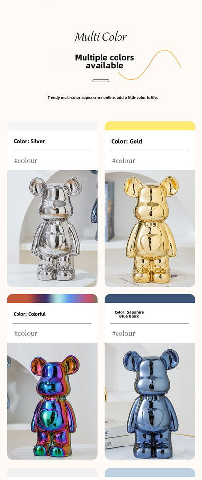 17/27/cm Aesthetic Bear brick Ceramic Staute Teddy Bear decor action figure Sculptures Ornament for room Home Decoration Crafts