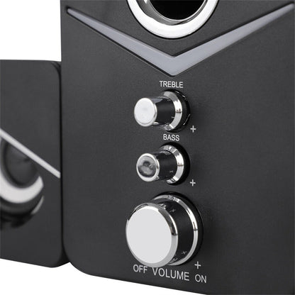 Sistema de Caixas de Som LED USB para Computador Subwoofer Controle de Graves Estéreo para Desktop Laptop PC Alto-falante Portátil