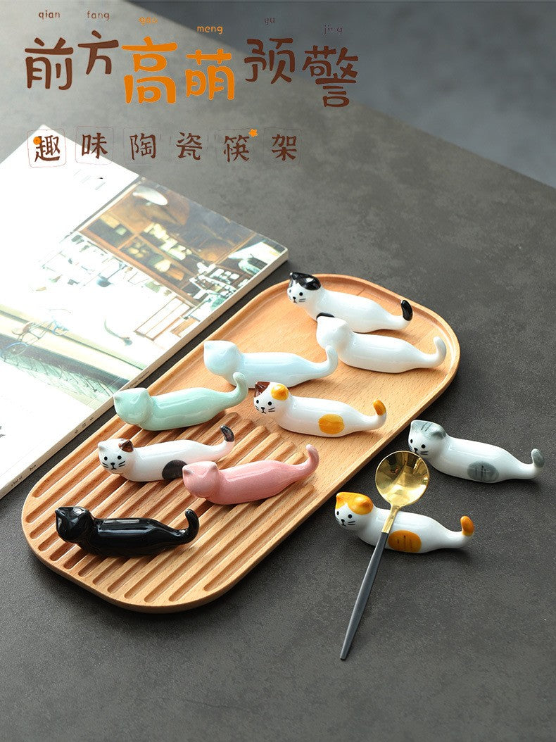 5 peças Kawaii Gato Suporte para Hashi Cerâmica Descanso de Hashi para Casa Restaurante Acessórios de Mesa Suprimentos Apoio de Hashi