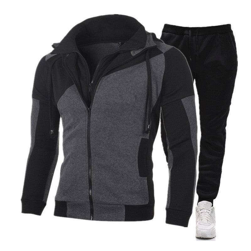 Spring Autumn 2020 Men's Sweat Suit Set Tracksuit Men Outfit Full Sleeve Tops with Hood Outdoor Sport Wear Men's Hooded Suit