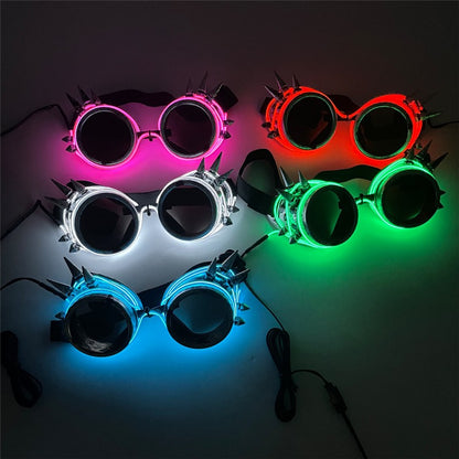Cyberpunk Futuristic Luminous Glasses Rave Cyber light up Goggles LED glowing visor glasses for EDM music show props
