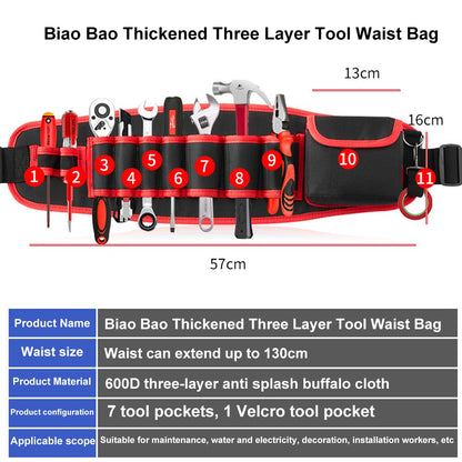 Hardware and electric Tool Bag Multifunction Oxford Cloth Thickened Maintenance Aerial Work Pocket Portable Tool Pocket Waistbag