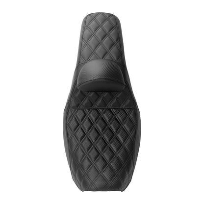 Assento de passageiro com encosto para motocicleta, banco duplo com almofadas para Harley Dyna Fat Bob Low Rider FXDL FLD 2006-2017