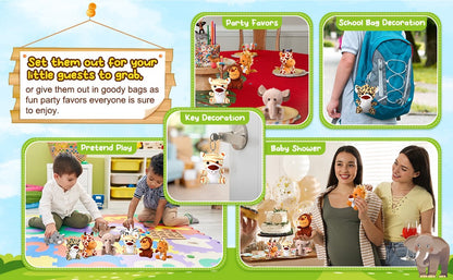 10-50 PCS Small Safari Stuffed Animals Bulk 12cm Jungle Animal Mini Plush Toys for Party Favors Birthday Baby Shower Gift Bags