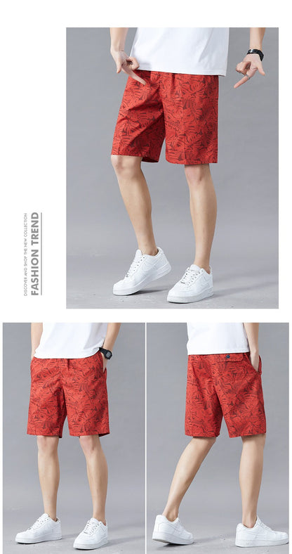 Men's Sweatpants Baggy Comfortable Shorts Male Casual Travel Outdoor Sports Bermuda Shorts Elastic Waist Y2K Print Half Pants