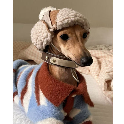 Suéter para Cães Bloqueado por Cores Suéter Listrado para Cães Roupas de Inverno Quentes para Cães Pequenos e Médios Filhotes Bichon Teddy Roupas Quentes para Animais de Estimação