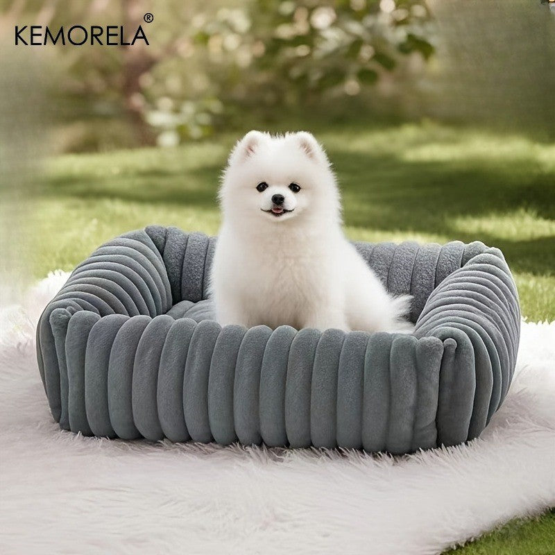 Cama Ortopédica Luxuosa para Cães - Colchão com Suporte de Alta Resiliência para Todas as Estações, Cama Fofa para Cães de Porte Médio e Grande, para Quarto