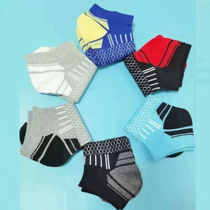 6 pares de meias esportivas curtas masculinas - que absorvem a umidade, respiráveis, meias esportivas para todas as estações