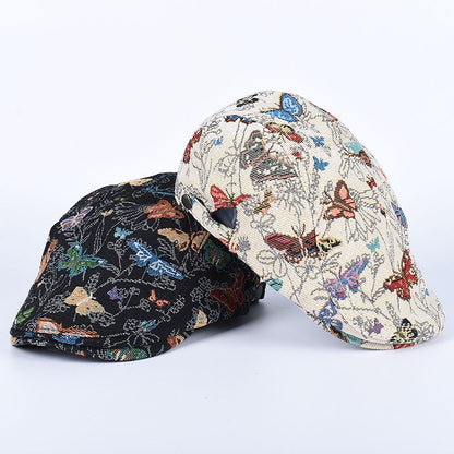 Classic Peaky Blinders Berets Women Vintage Black Embroidery Cotton Caps Men Breathe Artist's Hat Summer Outdoor Hip Hop