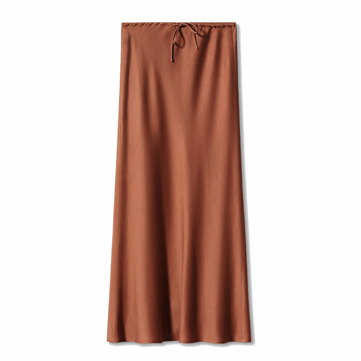New In 2025 Spring Summer Solid Color Satin Long Skirt For Women High Waist Lace