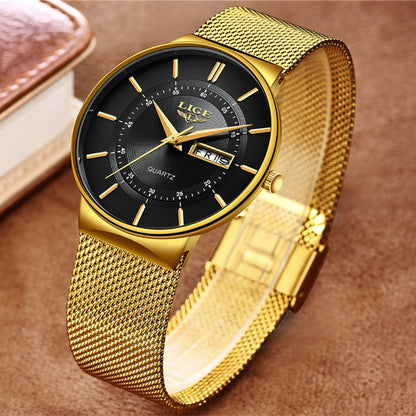 LIGE Quartz Stainless Steel Women Wristwatch Retro Hot Style Great Japanese Movement Quality Fashion Waterproof Watch for Women