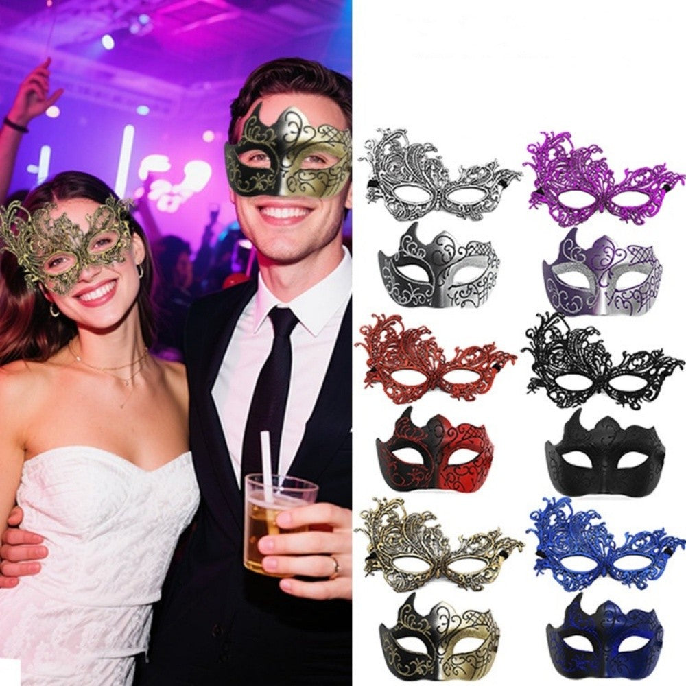 2PCS/set Couple Masks Lace Women Mask Men Painted Half Face Mask Eye Mask Set Party Masquerade Wedding Decoration Costume Prom