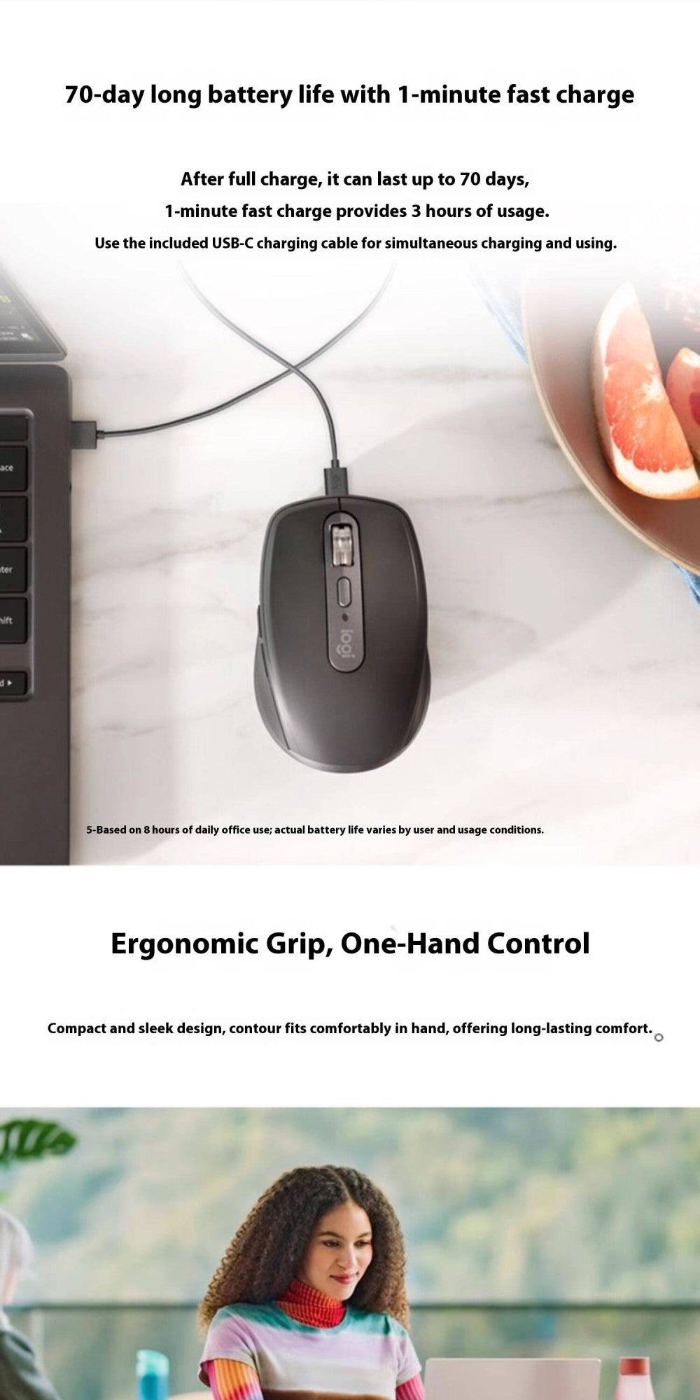 Logitech M650 Wireless Mouse Bluetooth Office and Home Long lasting Battery Life MX Anywhere 3S High quality Genuine Mouse