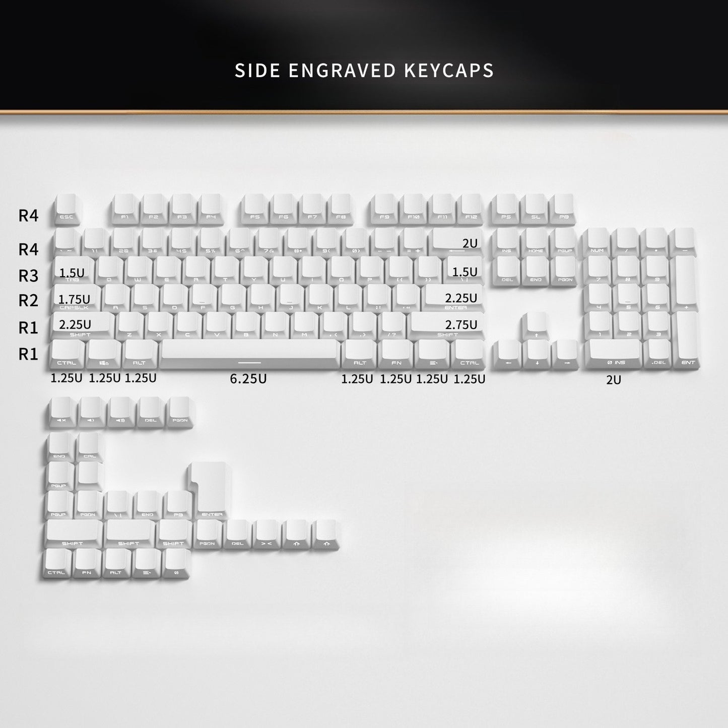 Novas Teclas 133 Gradiente Verde Shine Through Keycaps Impressão Lateral PBT Keycap Perfil Cherry Double Shot para Teclados Mecânicos