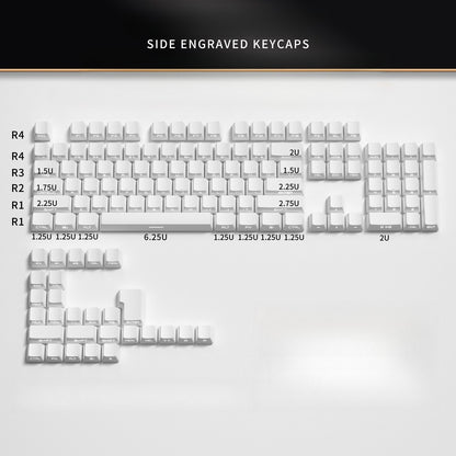 Novas Teclas 133 Gradiente Verde Shine Through Keycaps Impressão Lateral PBT Keycap Perfil Cherry Double Shot para Teclados Mecânicos