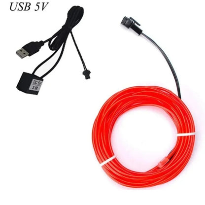 1M/3M/5M Flexible Neon Light Ball Dress Decoration Light EL Luminous Cable Party DIY Atmosphere Light Waterproof LED Strip